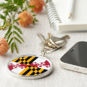 Maryland State Flag Stylish Graphic Sleutelhanger (Zijkant)