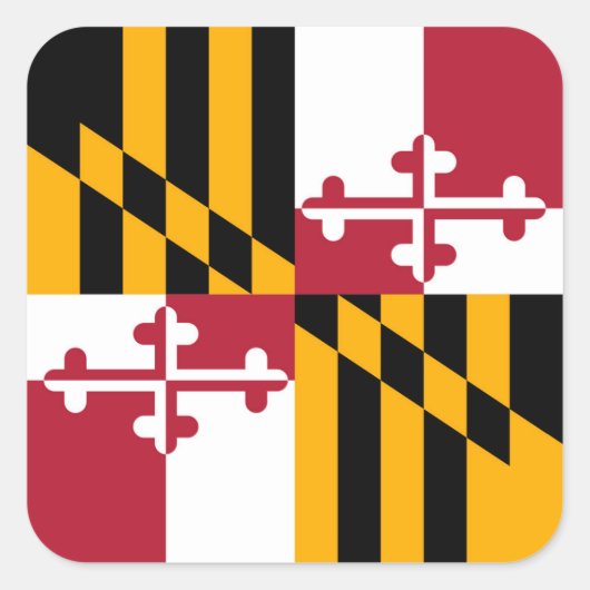 Maryland State Flag Stylish Graphic Vierkante Sticker (Voorkant)