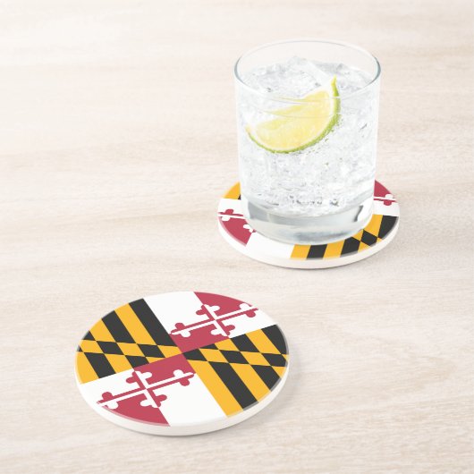 Maryland State Flag Stylish Graphic Zandsteen Onderzetter (Zijkant)