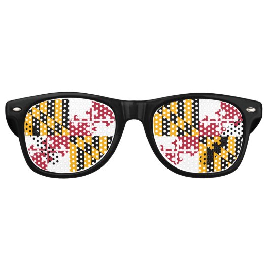 Maryland State Flag Stylish Retro Zonnebril (Voorkant)