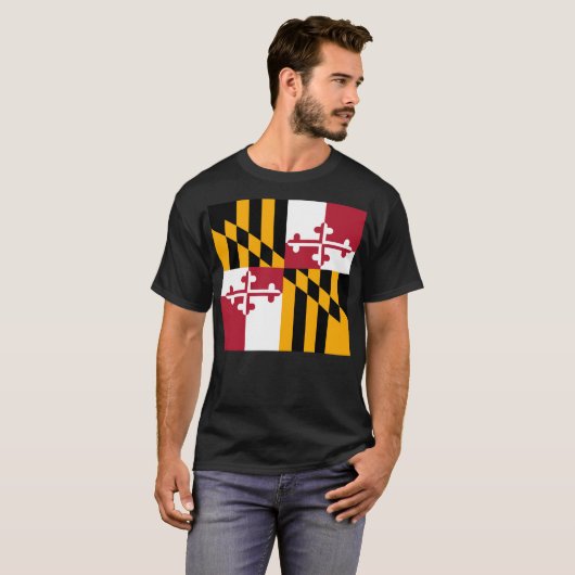 Maryland State Flag Stylish T-shirt (Voorkant volledig)