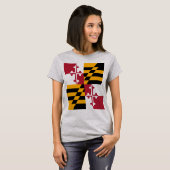 Maryland State Flag Stylish T-shirt (Voorkant volledig)