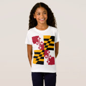 Maryland State Flag Stylish T-shirt (Voorkant volledig)