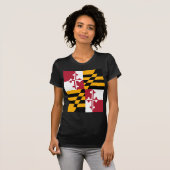 Maryland State Flag Stylish T-shirt (Voorkant volledig)