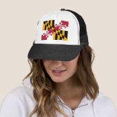 Maryland State Flag Stylish Trucker Pet (In situ)