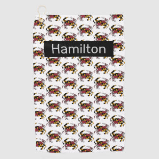 Maryland State Flag Swag Blue Crab Golfhanddoek