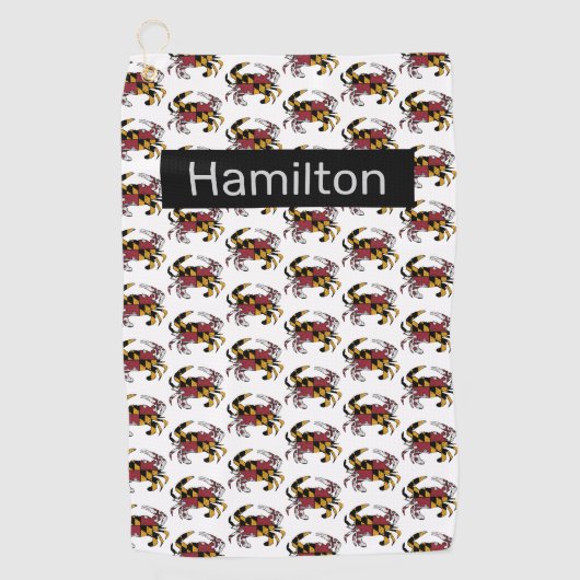 Maryland State Flag Swag Blue Crab Golfhanddoek (Voorkant)