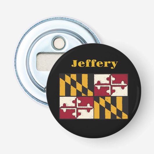 Maryland State Flag Swag Merchandise Button Flesopener (Voorkant)