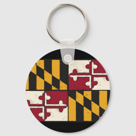 Maryland State Flag Swag Merchandise Sleutelhanger (Voorkant)