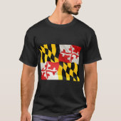 Maryland State Flag T Shirt w/Wave Effect (Voorkant)