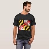 Maryland State Flag T Shirt w/Wave Effect (Voorkant volledig)
