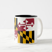 Maryland State Flag Two-Tone Coffee Mok (Voorkant rechts)