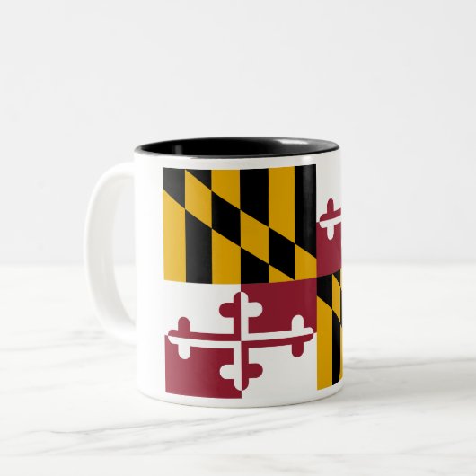 Maryland State Flag Two-Tone Coffee Mok (Voorkant links)