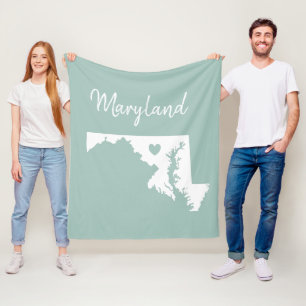 Maryland State-kaart liefde thuis Fleece Deken