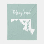 Maryland State-kaart liefde thuis Fleece Deken (Voorkant)