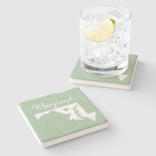 Maryland State-kaart liefde thuis Stenen Onderzetter