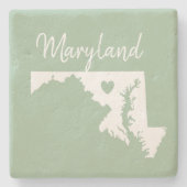 Maryland State-kaart liefde thuis Stenen Onderzetter (Voorkant)