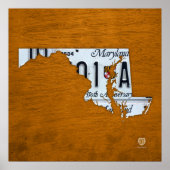 Maryland State License Bord Map Poster (Voorkant)