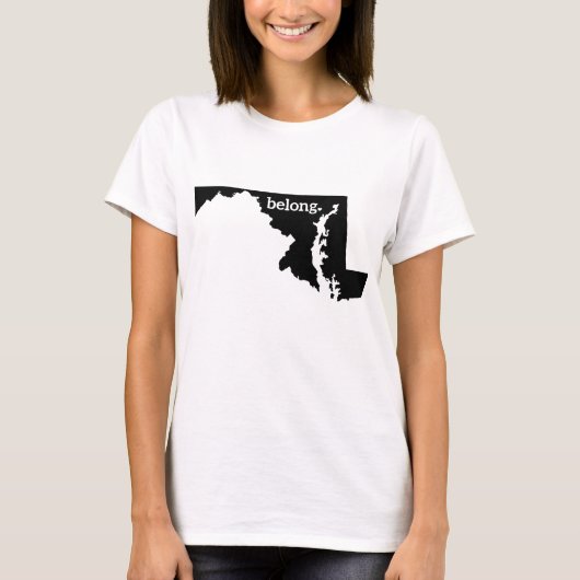 Maryland State Map Belong T-shirt (Voorkant)