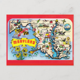 Maryland State Map Briefkaart