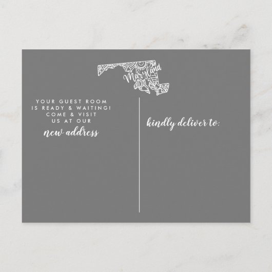 MARYLAND State Moving Aankondiging Post Kaart (Achterkant)