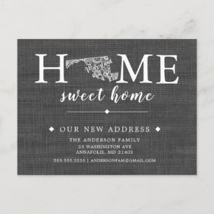 MARYLAND State Moving Announcement Post Card Aankondigingskaart