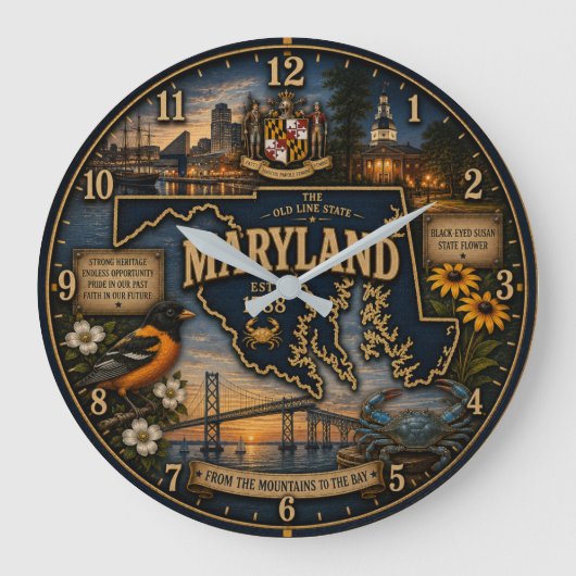 Maryland State Old Line State Chesapeake Bay Grote Klok (Voorkant)