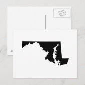 Maryland State Outline Briefkaart (Voorkant / Achterkant)