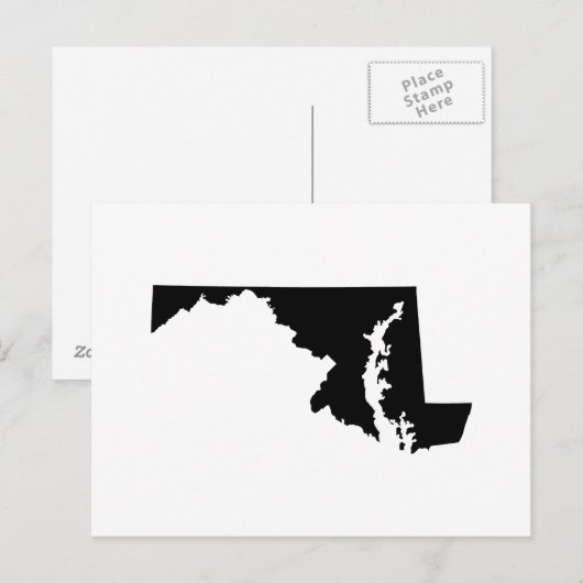 Maryland State Outline Briefkaart (Voorkant / Achterkant)