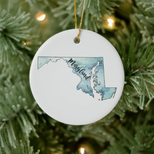 Maryland State Painting Illustration Ornament