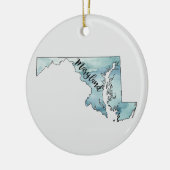Maryland State Painting Illustration Ornament (Links)