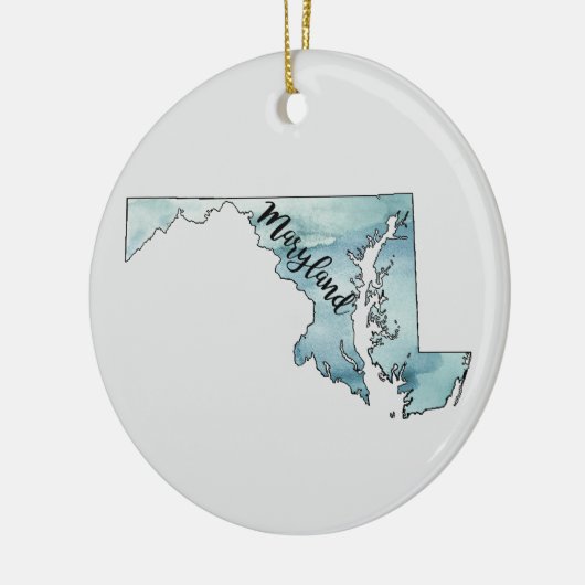 Maryland State Painting Illustration Ornament (Links)