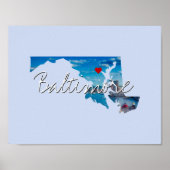 Maryland State Photo insert and town name Poster (Voorkant)