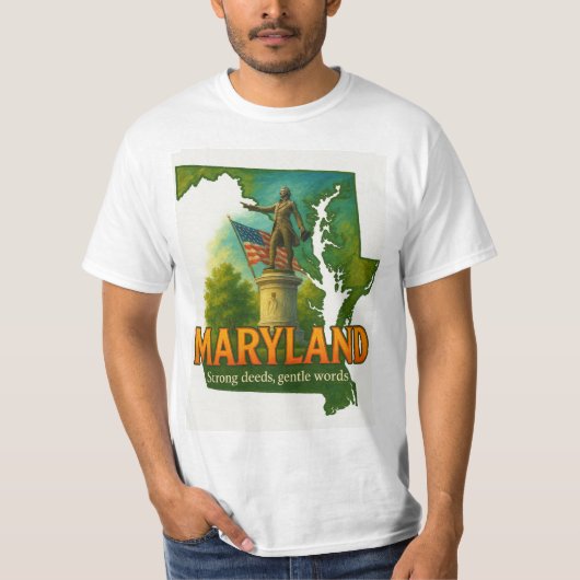 Maryland State Pride Artistieke T-Shirt – (Voorkant)