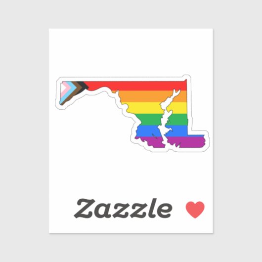 Maryland State Pride LGBTQ Progress Pride Sticker (Vel)