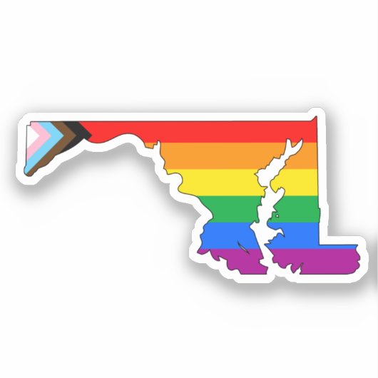 Maryland State Pride LGBTQ Progress Pride Sticker (Voorkant)