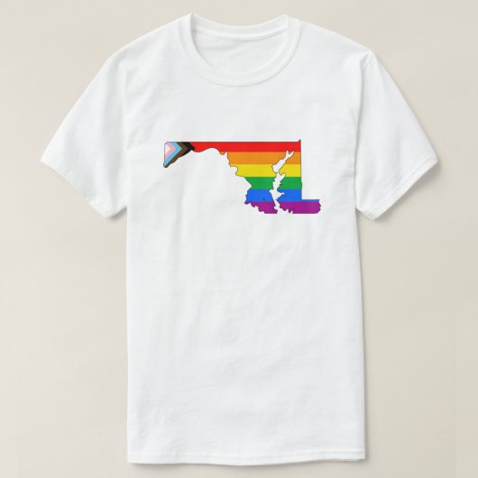 Maryland State Pride LGBTQ Progress Pride T-shirt (Design voorkant)