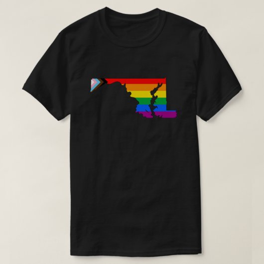 Maryland State Pride LGBTQ Progress Pride T-shirt (Design voorkant)