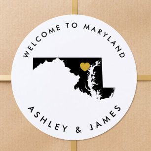 Maryland State Trouw Welkom Sticker Label