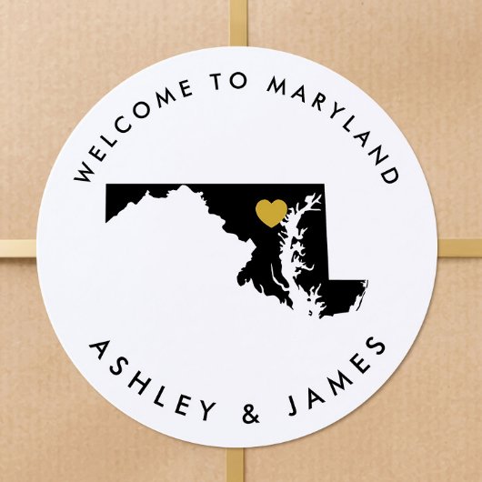 Maryland State Trouw Welkom Sticker Label
