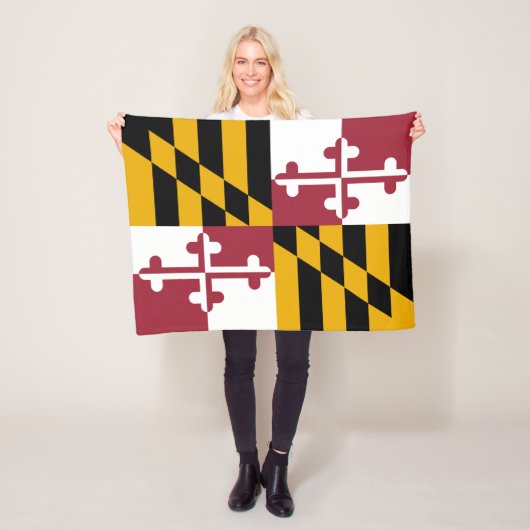 Maryland State Vlag Fleece Deken (In situ)