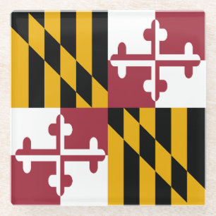 Maryland State Vlag Glazen Onderzetter