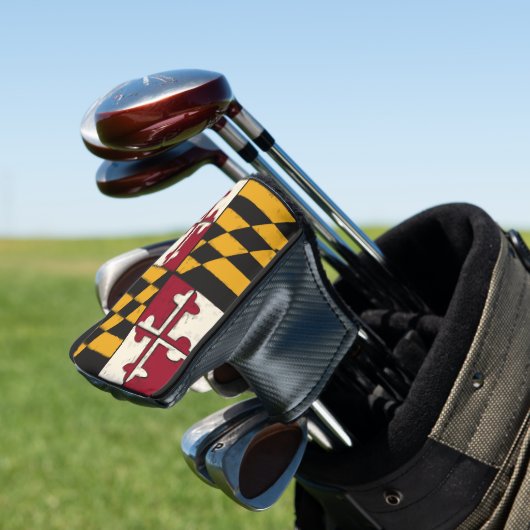 Maryland State vlag Golf Hand geschilderd ontwerp Golfheadcover (Insitu)