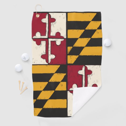 Maryland State vlag Golf handdoek handgeschilderd  (Insitu)