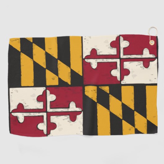 Maryland State vlag Golf handdoek handgeschilderd  (Horizontaal)