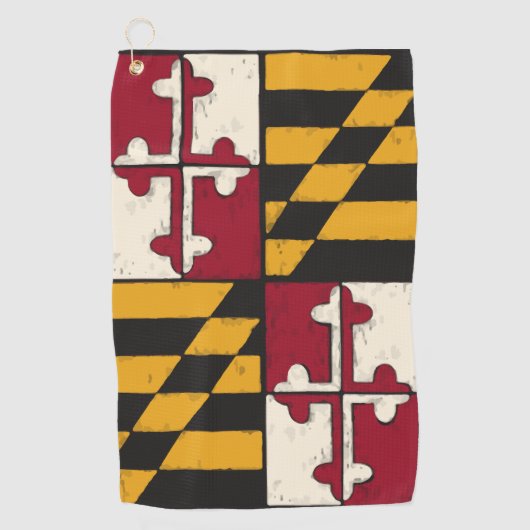 Maryland State vlag Golf handdoek handgeschilderd  (Voorkant)
