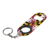 Maryland State Vlag Mini Flessenopener (Voorkant Gekanteld)