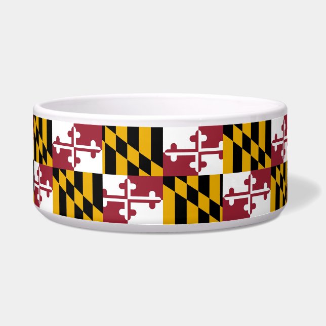 Maryland State Vlag Pet Bowl Voerbakje (Voorkant)