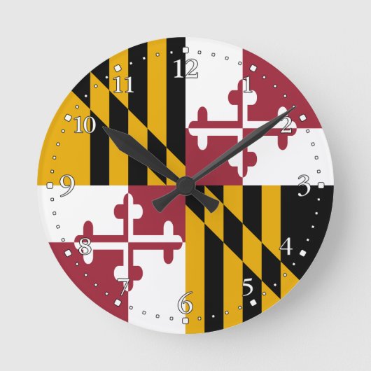 Maryland State Vlag Ronde Klok (Voorkant)