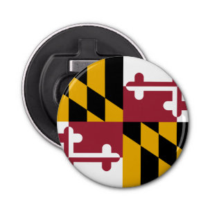 Maryland State Vlag Verenigde Staten Button Flesopener